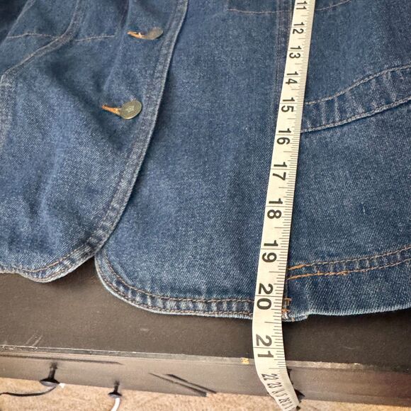Clio Women’s Denim Blazer Jacket Size100% Cotton Tailored Casual Y2K Vintage - Picture 4 of 9